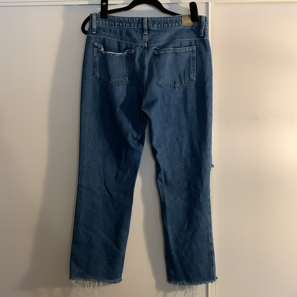 🎉6X HP🎉 PAIGE Noella Destructed Cropped Straight Leg Jeans - Picture 5 of 9